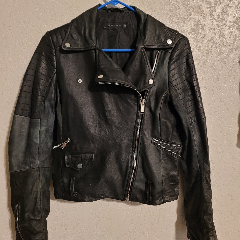 Zara faux leather jacket